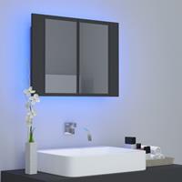 vidaXL Badkamerkast met spiegel en LED 60x12x45 cm grijs