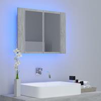 vidaXL Badkamerkast met spiegel en LED 60x12x45 cm betongrijs