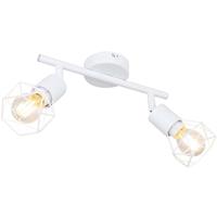 Globo Retro Decken Strahler Lampe Käfig Spots schwenkbar Wohn Ess Zimmer Leuchte weiß  54802W-2