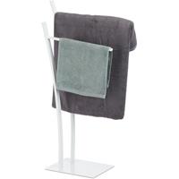 RELAXDAYS Handtuchständer mit 2 Stangen, Freistehender Handtuchhalter eckig, Badetuchhalter HBT 88 x 43 x 24 cm, weiß