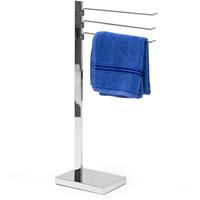 RELAXDAYS Handtuchständer verchromt HBT 78 x 18 x 25 cm Handtuchhalter freistehend mit 3 Armen frei drehbare Handtuchstangen Badetuchhalter aus
