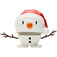HOPTIMIST APS Hoptimist Santa Snowman Small, Wackelfigur, Wackel Figur, Dekoidee, Kunststoff, Weiß, Ø 8 cm, 9026-10