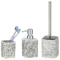 Wenko Bad-Accessoire Set Terrazzo, 3-teilig, 3-teilig - Mehrfarbig - 