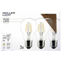 MULLER-LICHT MÜLLER-LICHT LED Birnenform Retro 4W (40W) 220-240V E27 470lm 2700k 10.000h 3x (1 Stk.)