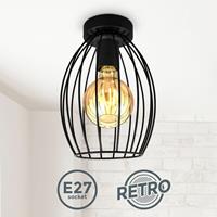 B.K.LICHT Deckenlampe schwarz Metall Draht Vintage Industrie Deckenleuchte Retrolampe E27
