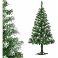 Juskys Weihnachtsbaum künstlich mit Ständer – Tannenbaum aus Kunststoff – Deko Christbaum für Innen – Kunstbaum weiß / grün mit Schnee – 150 cm
