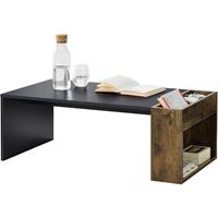 [EN.CASA] Couchtisch Hallsberg 34x95x50 cm Schwarz/Eiche dunkel