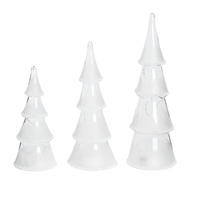 Beliani - Dekofigur Weiß mit LED-Beleuchtung Weihnachtsbaum 3er Set Weihnachtsfigur Christmasfigur - Weiß