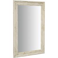 BISCOTTINI Spiegel Wandspiegel und vertikal/horizontal hängender Spiegel L60xPR3xH90 cm antikweiß