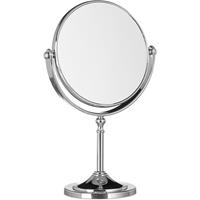 RELAXDAYS Kosmetikspiegel Vergrößerung, Schminkspiegel stehend, Make Up Spiegel rund, zweiseitig HBT: 28x18x10cm, silber