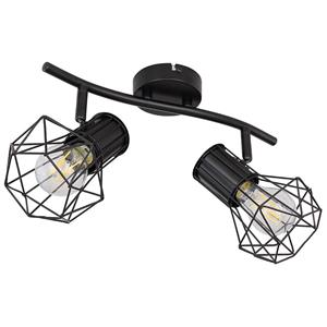 Globo Decken Lampe Käfig Spots Ess Zimmer Leuchte Licht-Schiene verstellbar schwarz  54017-2