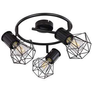 Globo Spot Rondell Strahler verstellbar Käfig Decken Leuchte Wohn Zimmer Beleuchtung Gitter Lampe schwarz 54017-3