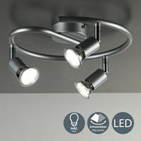 B.K.LICHT LED Deckenlampe Wohnzimmer schwenkbar GU10 Metall Decken-Spot Leuchte 3-flammig