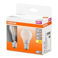 Osram LED STAR CLASSIC A 100 BOX Warmweiß Filament Matt E27 Glühlampe Doppelpack, 434042 - 