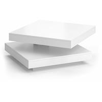 Vicco Couchtisch ELIAS weiß 360° drehbar 70 x 70 x 34 cm Wohnzimmertisch Tisch