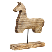 Beliani - Dekofigur Hellbraun Paulownia-Holz mit FSC-Zertifikat Pferd Form handgefertigt Wohnzimmer Schlafzimmer Flur Salon Diele Deko Wohnaccessorie
