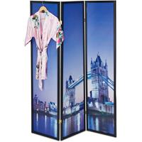 RELAXDAYS Paravent London, HxB 179 x 132 cm, faltbarer Raumteiler, Sichtschutz, Tower Bridge, Holz & Kunststoff, bunt