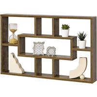 [EN.CASA] Wandregal Qinngua 77x10x48 cm Dunkler Holzton