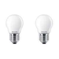 Philips LED Lampe Doppelpack, LED classic 40W E27 P45 WW FR ND 2PF, weiß