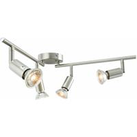 AREBOS Deckenlampe mit 4 LED Strahler 12 Watt - Lampe Beleuchtung Leuchte - Silber - 