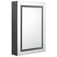 vidaXL Badezimmerspiegelschrank LED-Spiegelschrank fürs Bad Grau 50x13x70 cm