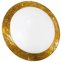 14-KOLARZ SERENA 24-Karat Gold Design Deckenleuchte, 3 Glühbirnen, Medici Goldschirm