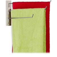 RELAXDAYS Handtuchhalter 3 armig, schwenkbare Handtuchstangen je 27 cm, Edelstahl gebürstet, für Geschirrtücher, silber