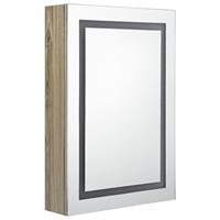 VIDAXL LED-Bad-Spiegelschrank Eichenoptik 50x13x70 cm