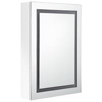 VIDAXL LED-Bad-Spiegelschrank Glänzendes Weiß 50x13x70 cm