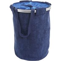 HHG Wäschesammler 750, Laundry Wäschekorb Wäschesack Wäschebehälter mit Kordelzug, Henkel 55x39cm 65l ~ cord blau - 