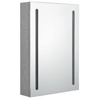 vidaXL Badkamerkast met spiegel en LED 50x13x70 cm betongrijs