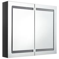 VIDAXL LED-Bad-Spiegelschrank Glänzendes Schwarz 80x12x68 cm