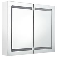 VIDAXL LED-Bad-Spiegelschrank Glänzendes Weiß 80x12x68 cm