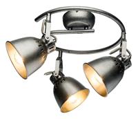 Globo Decken Spot Leuchte Retro Rondell Schlaf Gäste Zimmer Lampe verstellbar silber-grau 54651-3