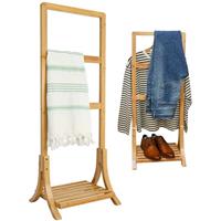 Dunedesign Nachhaltiger Bambus Handtuchständer 40x30x102 Kleiderständer Bad Handtuchhalter