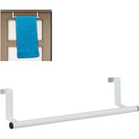 RELAXDAYS Handtuchhalter für Tür & Schrank, zum Einhängen, Edelstahl, Handtuchstange ohne Bohren, Küche & Bad, weiß