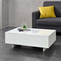 [EN.CASA] Couchtisch Braunschweig 85x55x31 cm Weiß Hochglanz