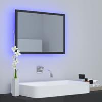 VIDAXL LED-Badspiegel Hochglanz-Grau 60x8,5x37 cm Spanplatte