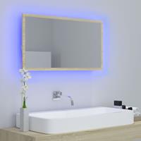 VIDAXL LED-Badspiegel Sonoma-Eiche 80x8,5x37 cm Spanplatte