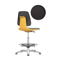 Bimos Werkstoel Labsit hoog, integraalschuim, glijders, B 450 x D 420 x H 520 - 770 mm, oranje