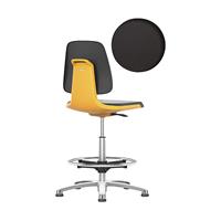 Bimos Werkstoel Labsit hoog, kunstleer, glijders, B 450 x D 420 x H 520 - 770 mm, oranje