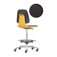 Bimos Werkstoel Labsit hoog, kunstleer, zit-stop-wielen, B 450 x D 420 x H 560 - 810 mm, oranje
