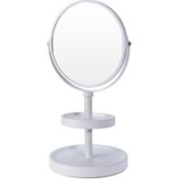 Witte make-up spiegel met sieraden plateau 25 cm -