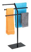 RELAXDAYS Handtuchhalter, 3 Stangen für 6 Tücher, freistehend, Badezimmer u. Küche, Eisen, HBT: 87x50,5x20,5 cm, schwarz