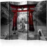 ARTGEIST 5teiliges Paravent Buddha Smile Red cm 225x172 - 