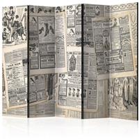 ARTGEIST 5teiliges Paravent Vintage Newspaper cm 225x172 - 