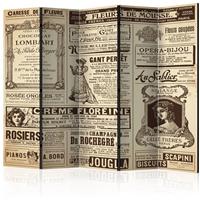 ARTGEIST 5teiliges Paravent Vintage Magazines cm 225x172 - 