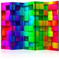 ARTGEIST 5teiliges Paravent Colourful Cubes I cm 225x172 - 