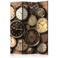 ARTGEIST 3teiliges Paravent Old Clocks Room cm 135x172 - 