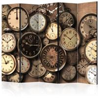 ARTGEIST 5teiliges Paravent Old Clocks II Ro cm 225x172 - 